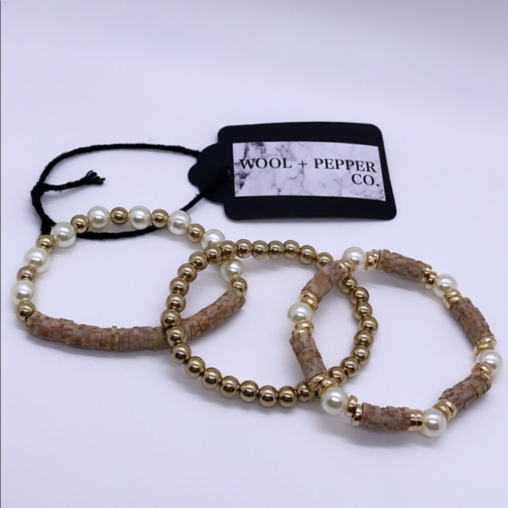 NWT Wool + Pepper Co. Bracelet Stack (3)